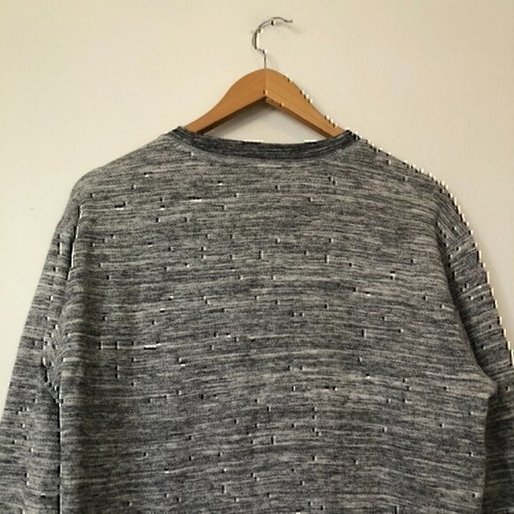 PINK VS VICTORIA'S SECRET Campus Crew Sweatshirt Gray Marled Paint Splatter XS - Picture 10 of 10